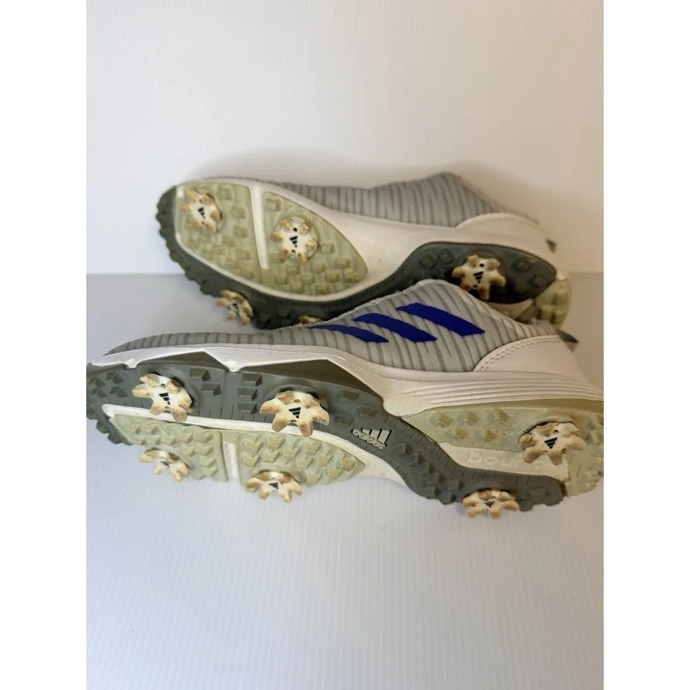 Adidas CodeChaos BOA J Youth Sneakers Gray Halo Blue Spikes Golf Shoes Size 6
